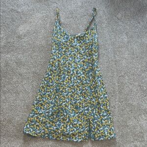 Lulus floral dress amuse society mini dress slit revolve flowers sleeveless blue